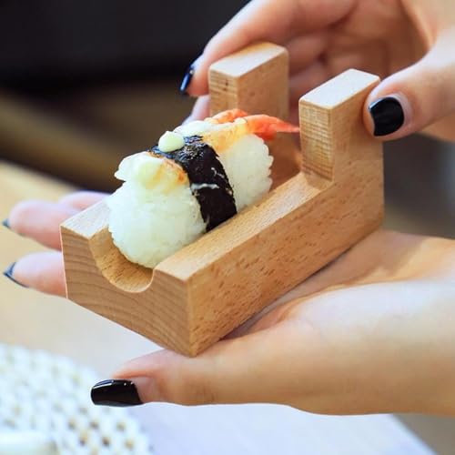 Support de collation en bois pour tacos et assiette de sushi