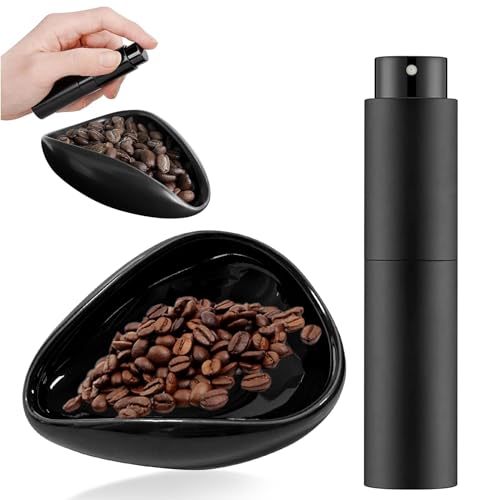 Taza dosificadora de granos de café, accesorios de café, bandeja dosificadora de cerámica, botella pulverizadora, adecuada para botellas de spray de preparación consistente