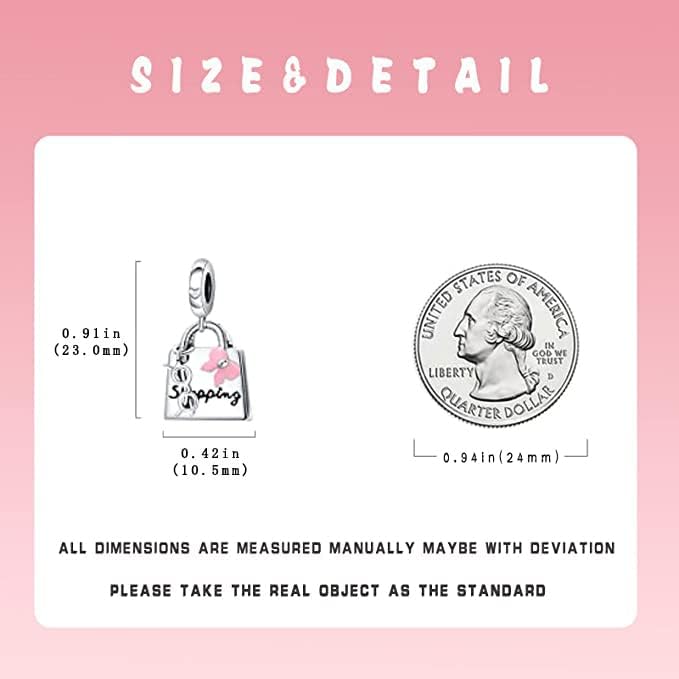 Miniatura 4 de LNQOBU Happy Life - Colgante para pulseras de abalorios, plata de ley 925 para mujer y niña (con un espaciador de cuentas)