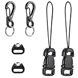 Exclaith 6 Pcs Camera Strap Loops Quick Release Strap QD Loops Connector Adapter Black Quick-Release-Camera-Strap Black Universal Cameras Straps Quick Release Buckle to Camera Neck Straps