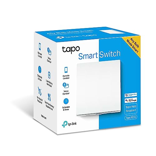 TP-Link Tapo S210 Smart Light Switch 1 Gang 1 Way, Remote and Voice Control,Away Mode,No Neutral Required,Battery included,Work with Alexa & Google home, Tapo Hub Required sold separately 4 41eYwAcHhjL