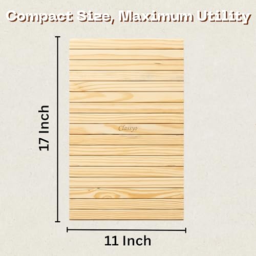 Image of Classyo Sofa Armrest Tray, Sofa Arm Tray - Dining Table Mats Flexible & Foldable - Suitable for Food, Drinks, Snacks, Cup- Pine Wood (11 in x 17 in)