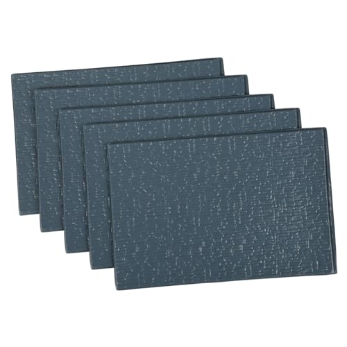 Generisch 5St architektonischer Hauskulturstein Puppenhaus Miniaturen Zubehör Miniaturküche Mini-Bausatz Puppenmöbel Die dunkelblau Miniaturhaus Mini-Dachziegel-Modelle Puppenhausfliese PVC