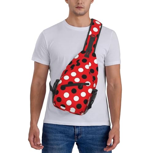 Bolso Bandolera Red White Polka Dot para Viaje y Senderismo miniatura 7