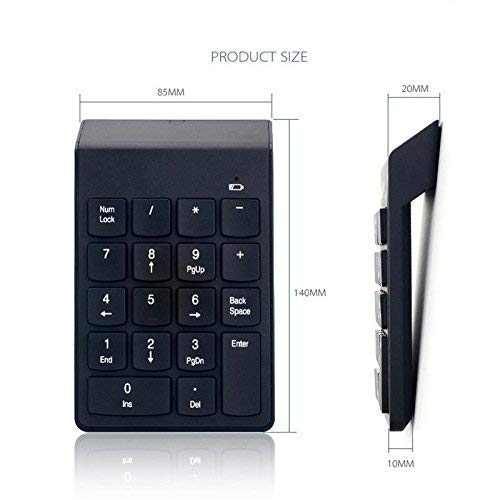 Image of Ganix Wireless Numeric Keypad 2.4G 18-Key USB Financial Numpad for Laptop Tablet Desktop PC Computer