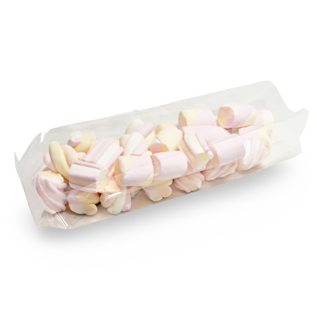 Bag It Plastics Clear Cellophane Crimp Sweet Party Gift Bags 3.5" x 2.5" x 11" / 90mm x 63mm x 280mm (Pack of 500) - Perfect for Sweets, Cookies, Treats & Favors - 40 micron / 160 gauge