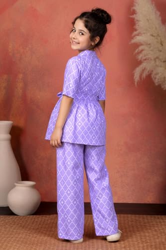 Image of Fashion Dream Girl's Cotton Blend Printed Co-ord Set|Clothing Set|Combo Set|Casual Wear|Coordinate Outfit for Girls|Two-Piece Set