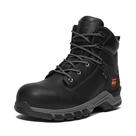Timberland PRO Men's Hypercharge 6 Inch Composite Safety Toe Waterproof Industrial Work Boot, black full grain leather, 10