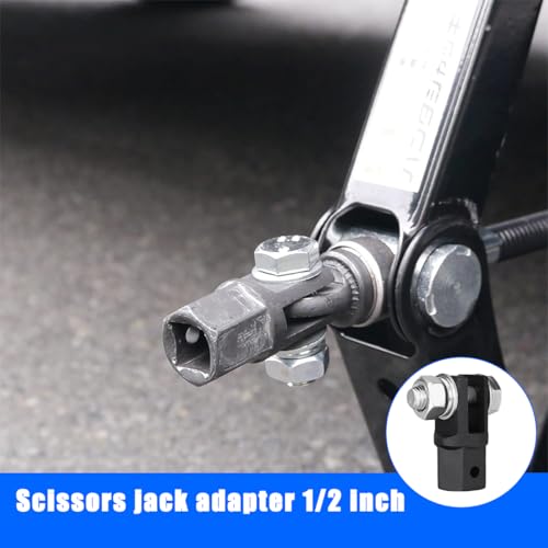 Image of Scissor Car Jack Adapter, Scissor Vehicle Jack Drill Adapter for 1 /2 Inch Drive Impact Wrench 13 /16 Inch Lug Wrench, Automotive Jack Connector Accessories, Universal for RV Trailer