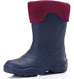  Ladeheid Kinder Mädchen Jungen federleicht Eva Thermo Gummistiefel gefüttert LA-861 (Blau295c/Rosa, 30/31 EU)