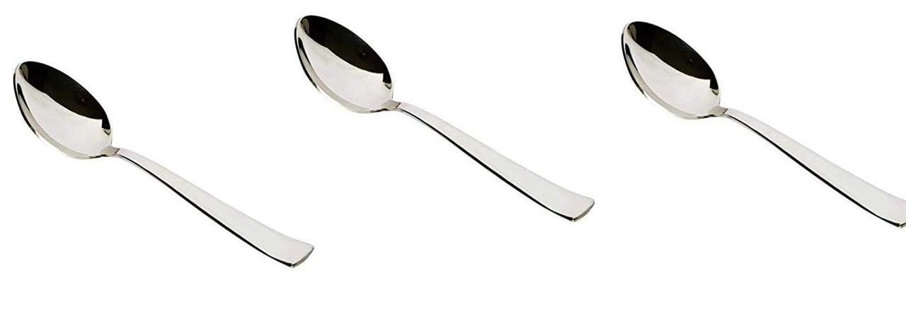 Lot de 24 cuillères de table en acier inoxydable de taille moyenne de 166 mm de long Argenté