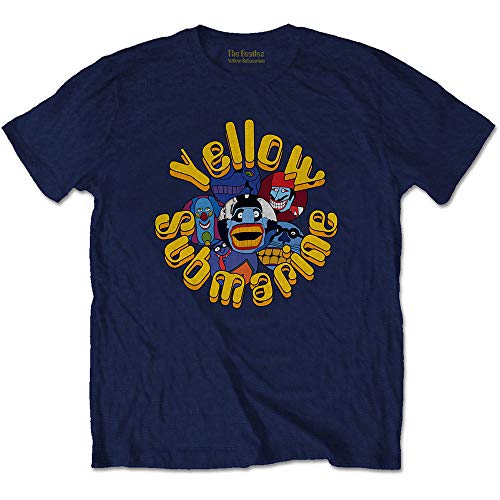 Rock Off The Beatles Yellow Submarine Baddies Officiel T-Shirt Hommes Unisexe - Les Beatles, Paul McCartney, John Lennon, RIngo Starr, George Harrison Rock Off The Beatles Yellow Submarine Baddies Officiel T-Shirt Hommes Unisexe