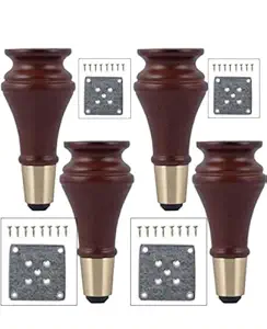 ZOHRA Hardware Pack of Wooden Capped Finished Matki Furniture Leg Cabinet Legs, Coffee Table Leg Support Legs, Bedside Cabinet Legs, TV Cabinet, Sofa Legs (Pack of 4, 6 Inches)