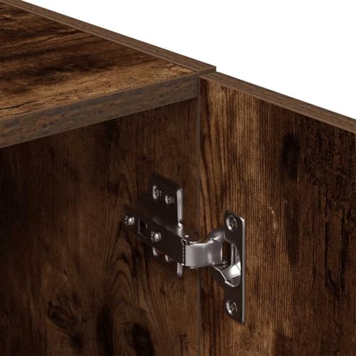 Teenpull Smoked Oak Kitchen Cabinet, 38x41.5x131.5 cm Engineered Wood, Versatile Pantry Storage Unit with Doors, Adjustable Shelves, Buffet Cabinet for Home, Office - Image 9