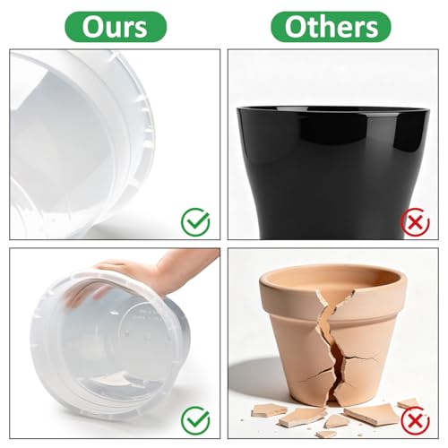 Image of RooTrimmer 10 Pack 8 Inch Clear Nursery Pots with Drainage Holes & Saucers
