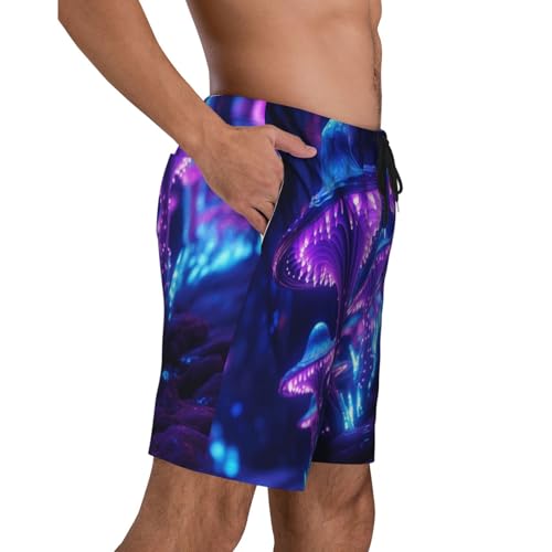 Shiny Mushroom Men Beach Pants â€“ Swim Trunks for Men,Quick-Dry and Comfortable, Suitable for Beach, Surf, and Everyday Wear Black3