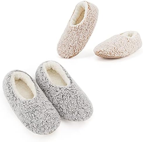 Cozylook 2-Pair Slipper Socks for Women Non Slip Soft Sole Slippers