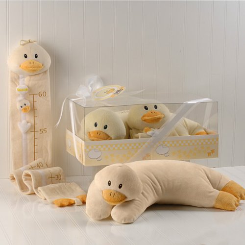 Image of Baby Aspen Dilly the Duck Cashmere Soft Booster Pillow and Growth Chart Gift Set