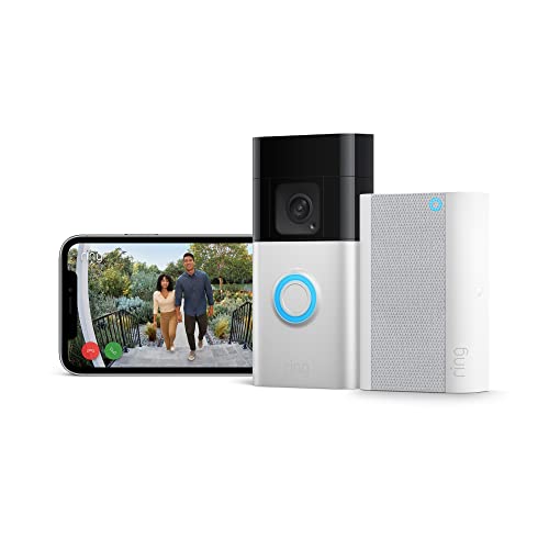Ring Battery Video Doorbell Plus + Ring Chime Pro by Amazon | Wireless Video Doorbell camera with 1536p HD Video, Head-To-Toe View, Colour Night Vision