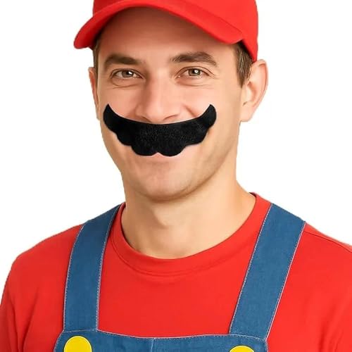 Self Adhesive Fake Mustache Novelty Black Fake Mustache for Adults Costume Accessory for Halloween Style A