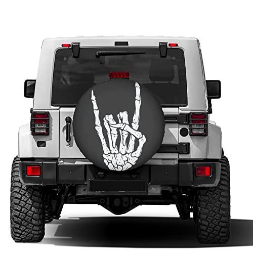 Image of Delerain Skeleton Hand Spare Tire Covers for RV Jeep Trailer SUV Truck and Many Vehicle, Wheel Covers Sun Protector Waterproof, (14 Inch for Diameter 23 inch-27 inch)
