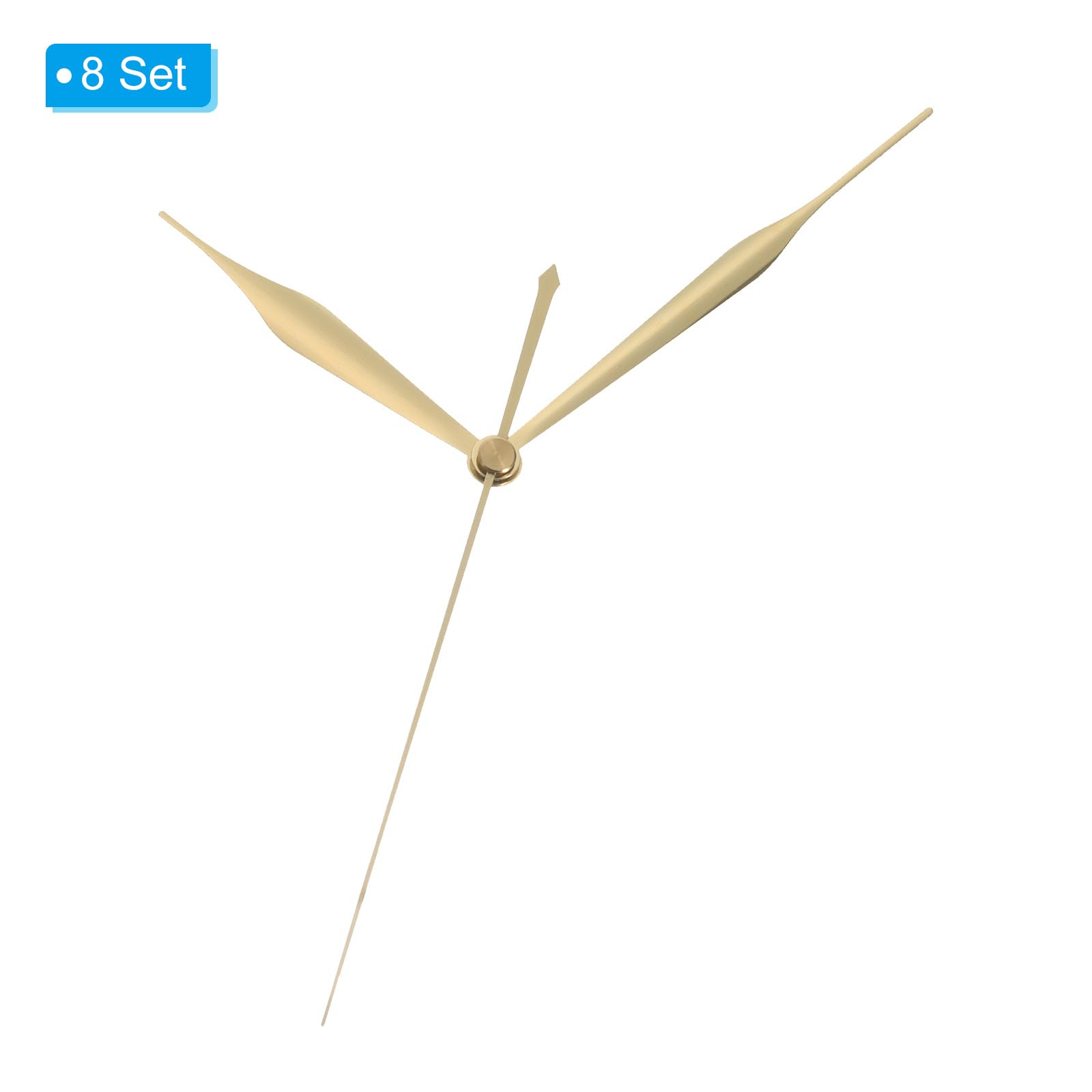 PATIKIL Replacement Clock Hands Kit, 8 Set Replacement Clock Hands Kits Clock Mechanism Movement Aluminum Wall Clock Hands Parts Replacement for Wall Clock Repair DIY, Gold, A09 - Image 3