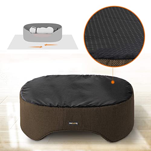 Feandrea Hundebett, Hundekorb, Wendekissen, 73 x 60 x 27 cm, braun PGW031K01