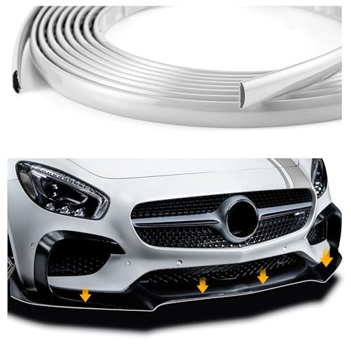 16.4Ft Cuttable Automotive Trim Strip,Anti-Scratch Car Door Trim Molding Car Exterior Accessories,Universal CCar Stickers Trim Strip for Hood,Window,Door,Bumper,Headlight (Silver)