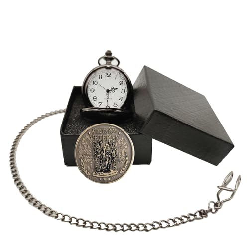 Image of Gifts for Veterans,Pocket Watch for Veterans with Military ChanllengCoin,Best Veterans Day Gifts