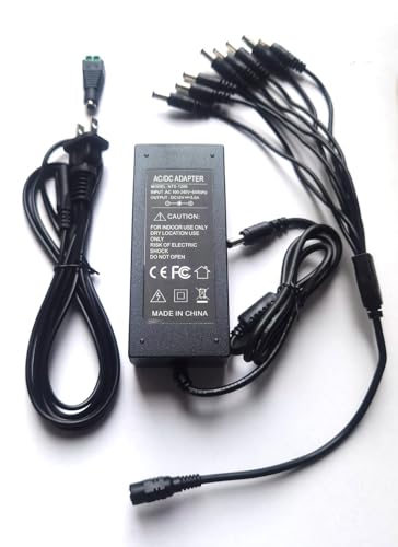 12V 5A Power Supply AC DC Adapter + 8 Way