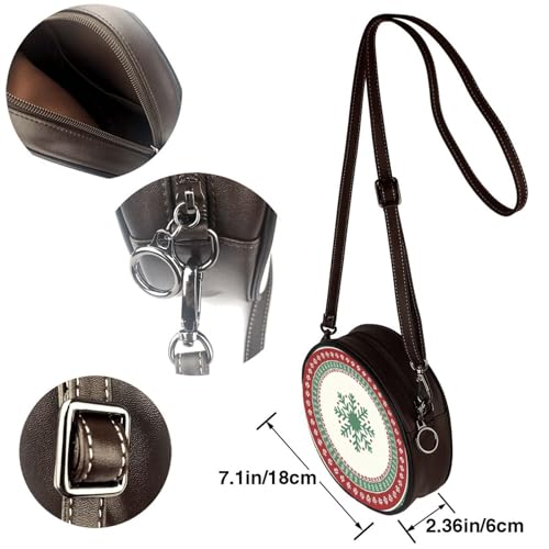 Sac rond Christmas Tree en cuir vegan le cadeau idéal avec sangle réglable