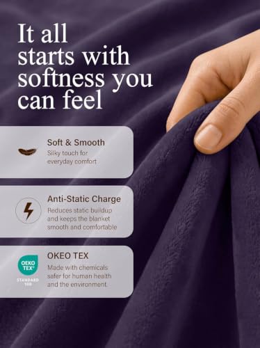 Image of Utopia Bedding Ultra Soft Fleece Bed Blanket Twin Size Purple (60x80 Inch)