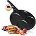 Produktbild endusor Pancake Pfanne Spiegeleipfanne - Ø26cm mit [PowerShield]-Beschichtung | Induktion Ceran Gas Elektro | 4x Form Maker Eierpfanne, Spiegelei Liwanzen Poffertjes Blinis