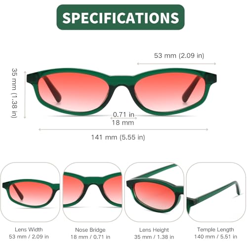 Image of Freckles Mark Polarized 90s Thin Narrow Sunglasses for Women Men Small Sun Glasses Plastic Frame