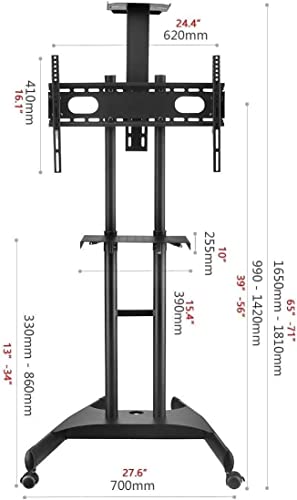 Soporte móvil de suelo para TV 32-65 pulgadas con estantes miniatura 6