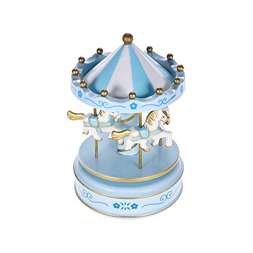 Genérico Caja de música carrusel Cuerda con melodía clásica Regalo Musical para niños Adorno Decorativo Mesa cumpleaños y Fiestas