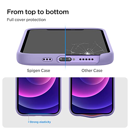 Image of Spigen Sillicone Fit Back Cover Case Compatible with iPhone 12 and iPhone 12 Pro - Iris Purple