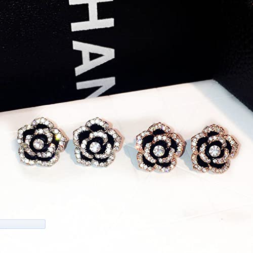 Rhinestone Crystal Flower Stud Earrings for Women4