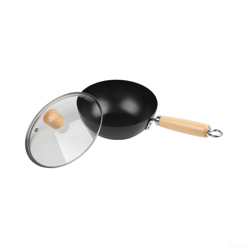 Wok 20cm Fer pour forgé Antiadhésif Naturel Induction Wok 20cm(C-24CM)
