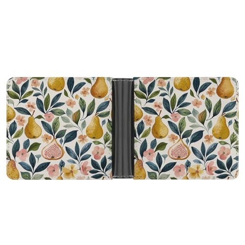 Portefeuille en cuir homme motif figues et poires cadeau original