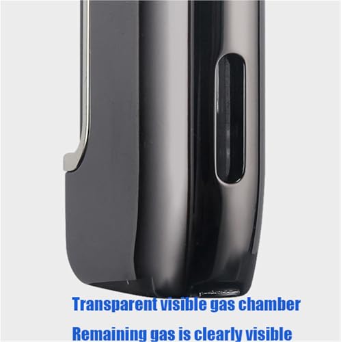 Encendedor de metal resistente al viento con llama ajustable y visor de gas 6
