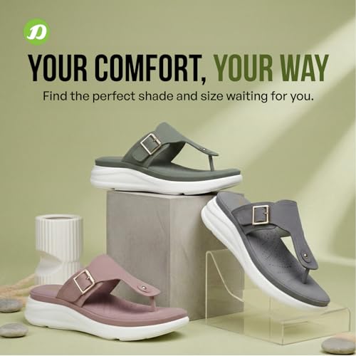 Image of DOCTOR EXTRA SOFT Women's Ultra Lightweight Slippers /Flip-Flops with Memory Foam Cushion | Stylish & Comfortable | Casual & Fashion| Diabetic & Orthopedic Synthetic Slip-on Sandals Ladies /Girls D-621
