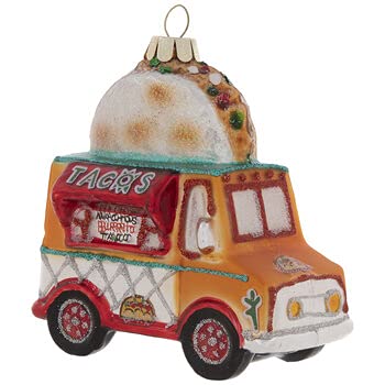 Figurine de Noël en verre camion taco pour illuminer votre table de réveillon