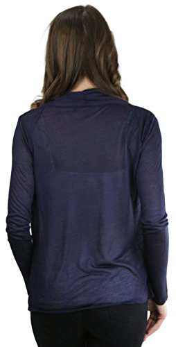 Image of ToBeInStyle Womens Open Front Long Sleeve Lightweight Asymmetrical Draped Cardigan with Side Pockets
