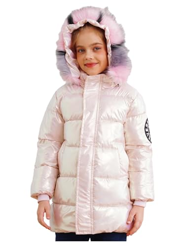 Kids Girls Winter Warm Padded Outerwear Hoodie Long Sleeve Jackets Waterproof Casual Coat