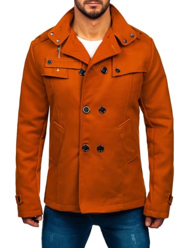 Stile casual e semi elegante BOLF Uomo Cappotto invernale inverno Giacca Attivit? commerciale tempo libero Colletto con revers autunno Lunghezza media Impermeabile Outdoor Style 8857A1 Cammello L [4D4]