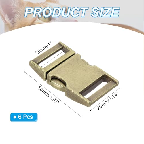 Boucles à libération rapide 25 mm PATIKIL en métal pour collier de chien et sangle