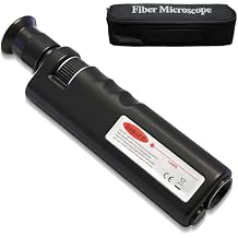 Fiber Optical Microscope 400X Magnification Cable Inspection Microscope Includes Protective Case Digital Fiber Microscope with Non-Slip Rubber Housing Material Model AOP007