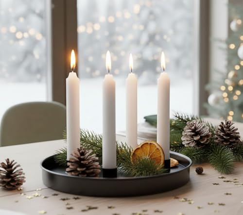 KAMACA Adventskranz rund 25 cm aus Metall mit Magnet-Kerzenhaltern...