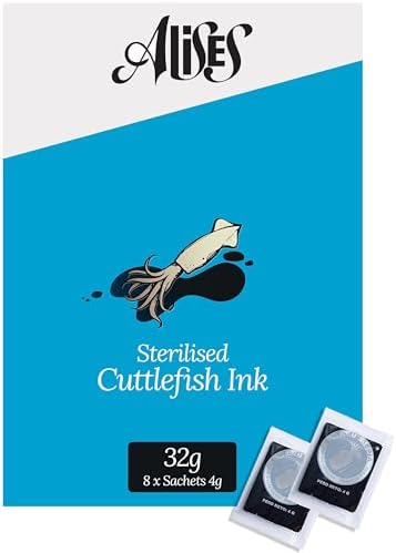 Alises 32g Squid (Cuttlefish) Ink Sachets (8 x 4g), of Ready to eat, Edible Ink